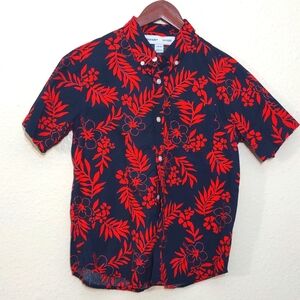 SLIGHTLY USED OLD NAVY BUILT IN FLEX HAWAIIAN SHIRT BOYS SIZE L(10/12)